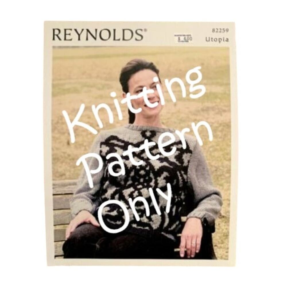 New Reynolds Yarns 82259 Utopia Ironwork Pullover Sweater Knitting Pattern